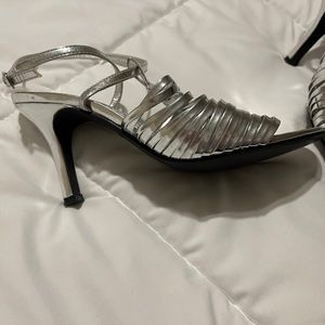 Silver wedding dance shoes